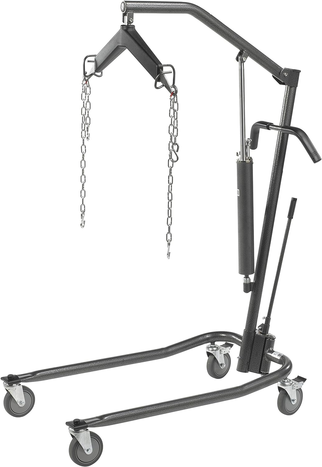 Drive Medical Hydraulic Patient Lift with Six Point Cradle, 5" Casters, Silver Vein